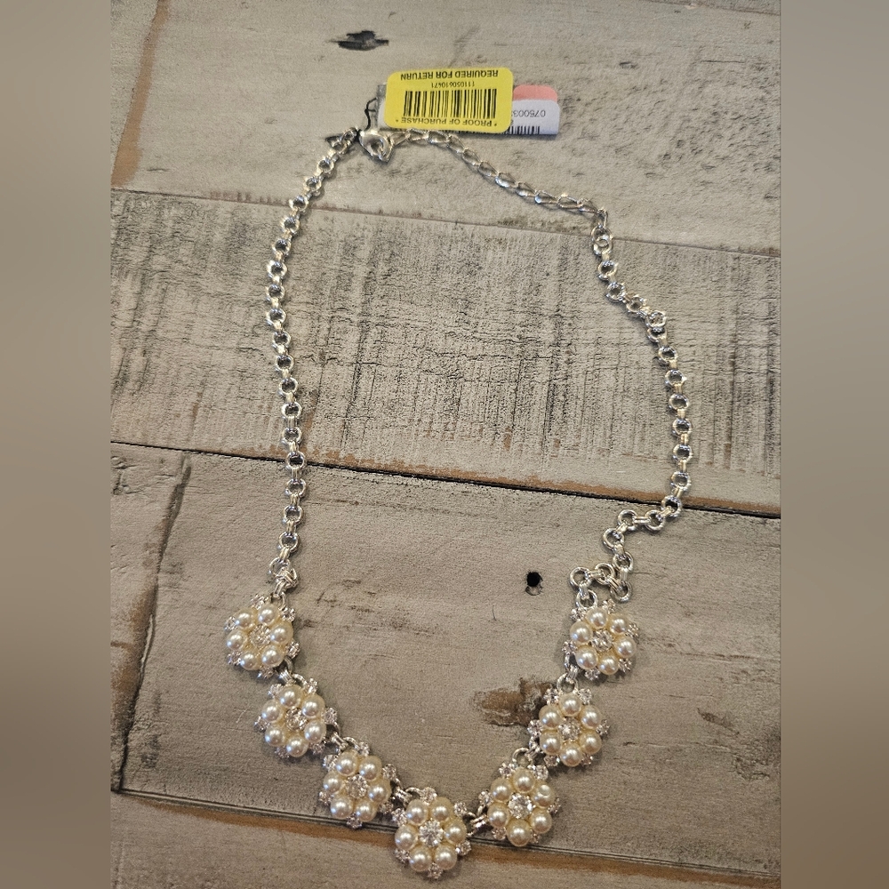 Cezanne Silver and Pearl Necklace